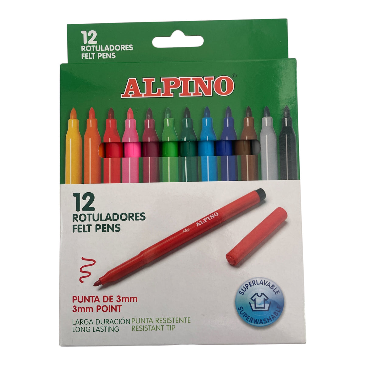 Colores ALPINO 12 rotuladores Felt Pena